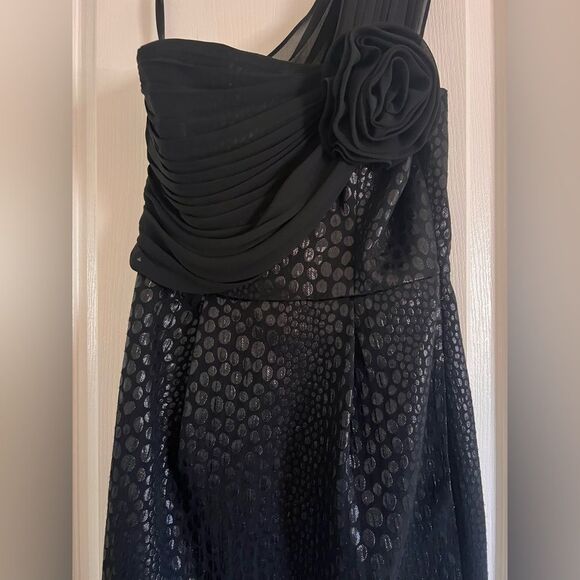 Laundry by shelli segal black brocade chiffon one shoulder dress - Picture 2 of 11